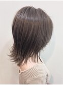 馴染ませハイライト 小顔 外ハネくびれミディアム 大人可愛い★