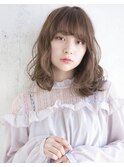 鎖骨ミディアム ミルクティーカラー