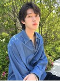 韓国ヘア　ウルフヘア　マレットヘア　センターパート