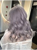 パープル　紫　シルバー　ダブルカラー　ケアブリーチ