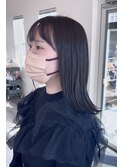 切りっぱなしロブとダークグレージュ