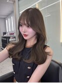 博多/天神/オリーブカラー/顔周りカット/韓国ヘア