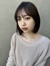 オアシス 表参道(OASIS) 20代30代40代黒髪切りっぱなしツヤストレート前髪韓国風ミニボブ