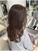 レイヤーカットハッシュカットブリーチなしカラー20代美髪