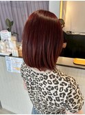アプリコットオレンジ艶感レッドカラー×ロブ