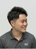 メンズビジネスショートツーブロック王道アップバング眉毛カット