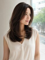 トリッカ 代官山(tricca) 白髪ぼかしレイヤー/ミディアムレイヤー/艶ブラウン