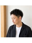 大人メンズツーブロックナチュラルパーマ 20代 30代 40代 50代