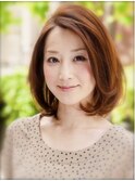 大人上品ワンカールラグジュアリーボブ×小顔ひし形シルエット A