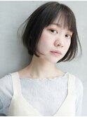 ナチュラルショート_ローライトスリークボブ厚めバング_27320