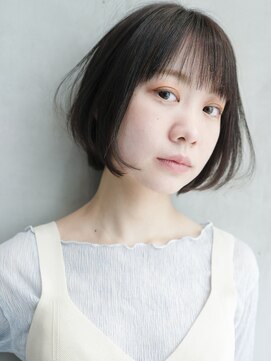 アルバム 銀座(ALBUM GINZA) ナチュラルショート_ローライトスリークボブ厚めバング_27320