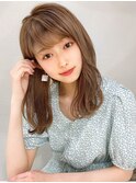 ミルクティベージュの小顔ウェーブヘア20代30代/Silk-lei吉祥寺