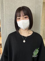 ロンド 表参道店(Lond)&nbsp;ぷつっと切りっぱなしボブが大人気ダークグレーミニボブ