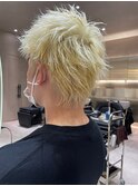 ツーブロックマッシュ/束感ショート/波巻き/ハイライト