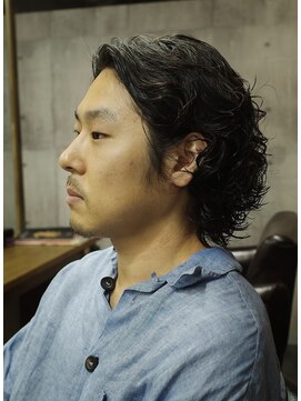 メゾンフォーメン(Maison for men) 波巻きハイライトアップバングツーブロックマッシュ