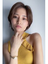 フラミューム 恵比寿(flammeum)&nbsp;大人可愛い20代30代40代黒髪前下がりショートボブ丸みショート