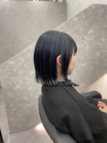 ファイブバイジエクト 堀江(FIVE by The Ect)&nbsp;ぱつっとボブ　切りっぱなしボブ　ボブヘア　アンブレラカラー