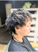 メンズウルフショートパーマ