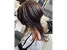 【インナーカラーでアクセント☆】1ブリーチ＋onカラー＋Tr  ※セルフブロー