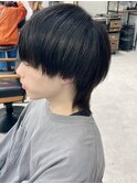 セットなしで決まる!黒髪韓国風マッシュウルフ