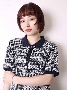 ヨファヘアー 岡本店(YOFA hair) 似合わせ姫カットワンカールシアーカラーショートボブ0504