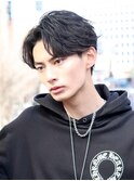 センターパートアップバングショートカルマパーマソフトツイスト