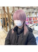 派手髪×ハイトーン×ピンク×ホワイトピンク×ウルフカット