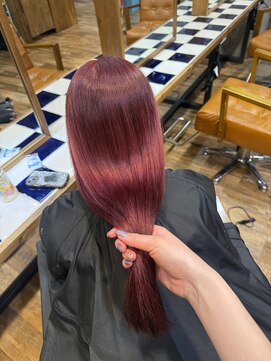 エース (ACE) 【ACE 横浜】 ブリーチカラー×ワインレッド