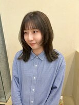 スニュウ(snuw)&nbsp;【snuw_ayano】オリーブカラー/鎖骨ミディアム/レイヤーカット