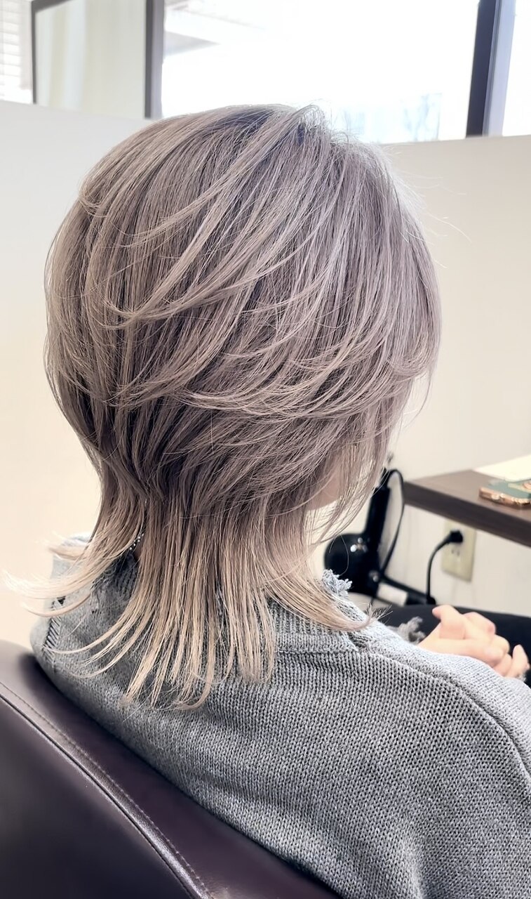 ウルフカット×ホワイトラベンダーアッシュ：L245621412