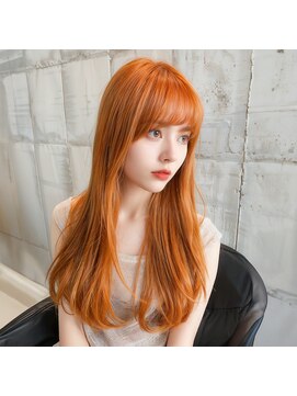 ココテラス(coco terrace) オレンジ/ダブルカラー/髪質改善/ケアブリーチ/学割/前髪