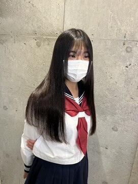 自然な縮毛矯正/髪質改善ストレート　ロングヘア