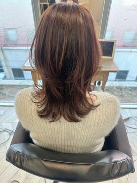 アリスバイアフロート 自由が丘(ALICe by AFLOAT) ミディアムレイヤーくびれカットピンクパープルベージュ