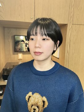 ロジエ(ROSIER) オリーブベージュ丸みショートショートヘアマッシュショート