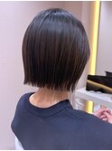切りっぱなしボブ巻ける縮毛矯正