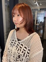 イースエモーション(ease et motion)&nbsp;【天神.大名.今泉】ふわっとミディアムレイヤー秋オレンジ
