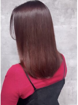 ルイス(L'wis) ボルドーカラー学割U24ケアブリーチ10代20代渋谷暖色カラー赤髪