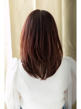 カバーヘア ブリス 志木南口駅前店(COVER HAIR bliss) 艶感レッドブラウン前下がりレイヤーカットZ志木20代30代40代