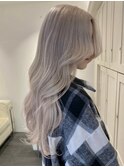 5747グレーベージュハイライトグラデーションカラー韓国波巻き