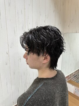 ソワン ドゥ ブレス 立花店(soin de brace) メンズセンターパートスパイラルパーマ/メンズパーマ
