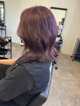 ナンバー(number+) 大人可愛いレイヤーカットピンクパープルブリーチなし