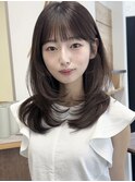 小顔美人レイヤーカット×ナチュラルグレージュ30代40代50代