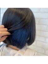 ビスイル 秋葉原店(Vis ill)&nbsp;20代30代透明感暗髪アッシュブルーグレージュ丸みボブ