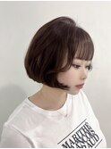 赤みブラウン/ブラウンカラー/顔まわりカッ