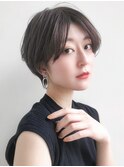 ●前下がりショートボブハンサムショートカットカラーパーマケア