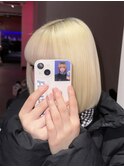 抜きっぱなしブロンド/ハイトーン/ボブ/似合わせカット