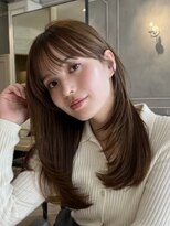 ラボヌールヘアーノーブル 新越谷店(La Bonheur hair noble)&nbsp;切りっぱなしボブエアリーロング美髪ピンクブラウン