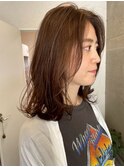 チェリーブラウン軽やかレイヤーミディ
