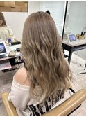 ホワイトミルクティーベージュケアブリーチくびれヘア夏所沢韓国