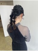 ツインポニー編みおろしヘアセット＊